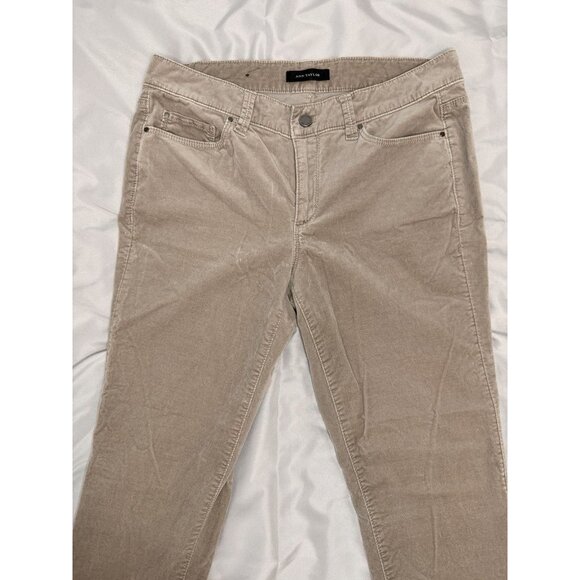Ann Taylor The Skinny Modern Fit Corduroy Pants Size 8 Taupe Beige Stretch - Picture 2 of 8